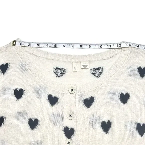 Moth Anthropologie | Women | Alpaca Wool Blend Heart Open Knit Cardigan | Medium - Picture 6 of 11